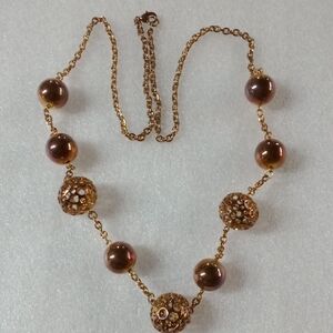 Iridescent Metal Beads Necklace #A421